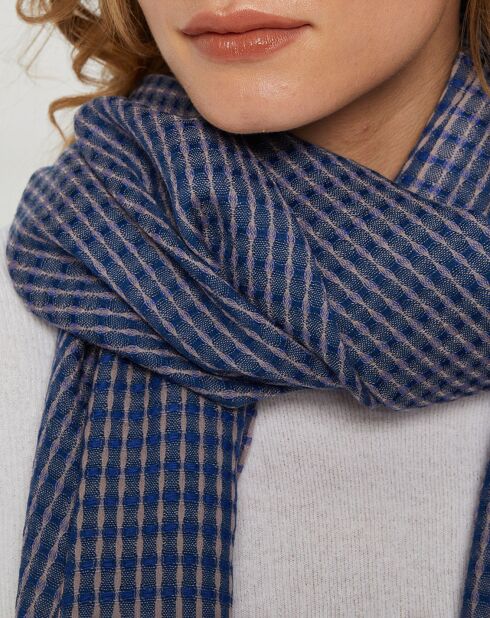 Étole 100% Laine Emile bleu marine - 70x210 cm