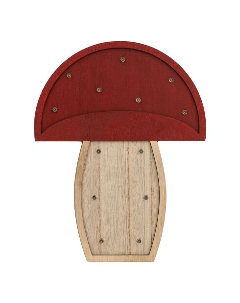 Lampe à poser forme champignon bois multicolore - 18x3x23 cm