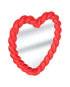 Miroir torsadé coeur Amour rouge - 31x1.8x33 cm
