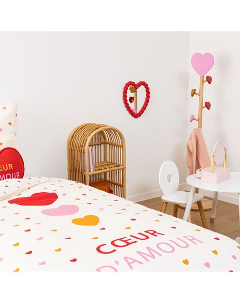 Specchio intrecciato a cuore rosso Amour - 31x1,8x33 cm