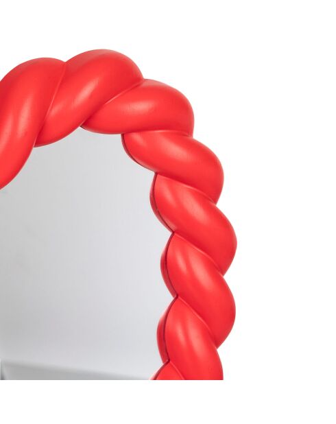 Specchio intrecciato a cuore rosso Amour - 31x1,8x33 cm