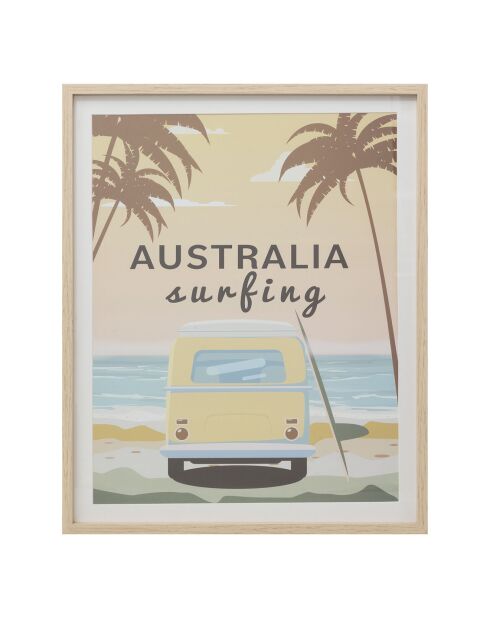 Toile imprimée encadrée Australie beige - 41.5x2.2x51.5 cm