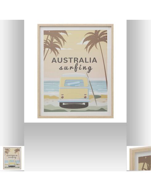 Ingelijst bedrukt canvas Australia beige - 41,5x2,2x51,5 cm