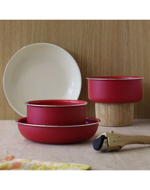Batterie de cuisine amovible induction - 5 pièces magenta