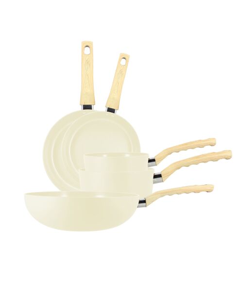 Batterie de cuisine Colorama induction - 5 pièces crème