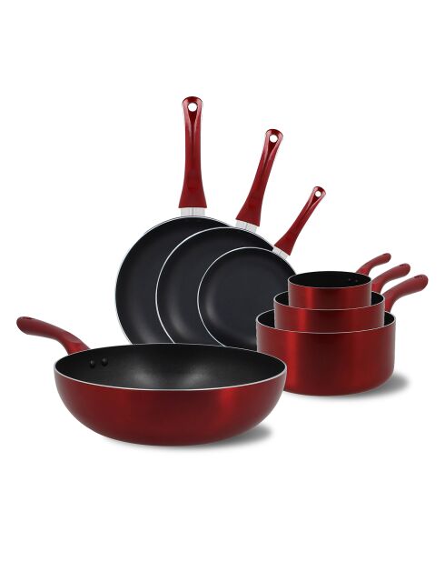 Batterie de cuisine Cerise induction - 7 pièces rouge