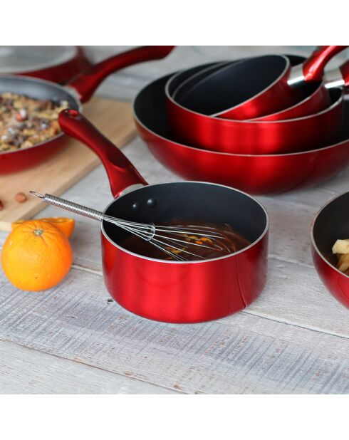Batterie de cuisine Cerise induction - 7 pièces rouge