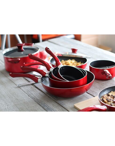 Batterie de cuisine Cerise induction - 7 pièces rouge