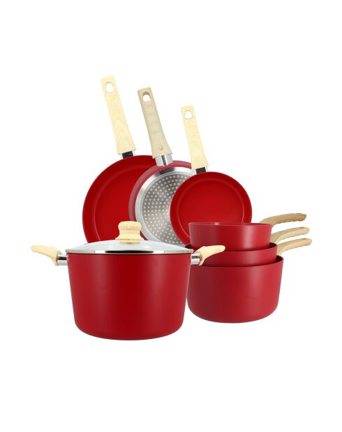 Batterie de cuisine Colorama induction - 7 pièces magenta