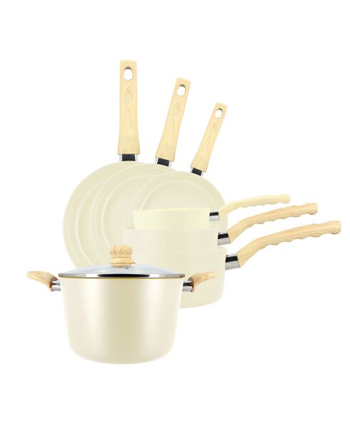 Batterie de cuisine Colorama induction - 7 pièces crème