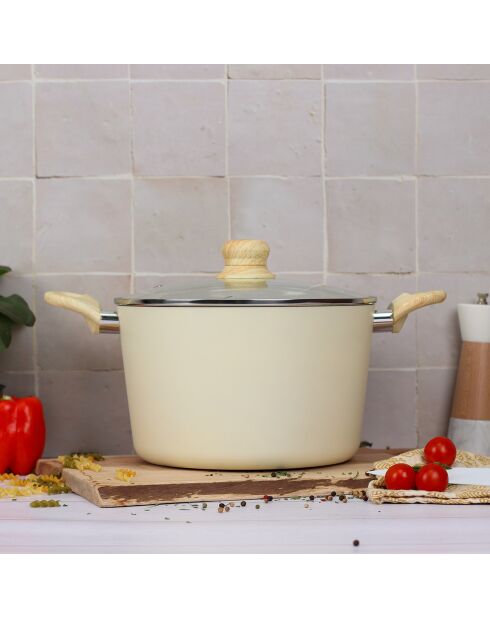 Batterie de cuisine Colorama induction - 7 pièces crème