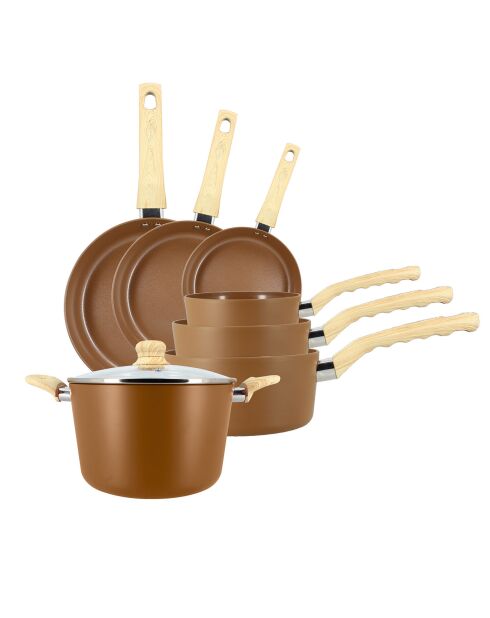 Batterie de cuisine Colorama induction - 7 pièces noisette