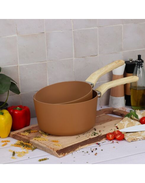Batterie de cuisine Colorama induction - 7 pièces noisette