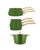 Batterie de cuisine Colorama induction - 7 pièces kaki