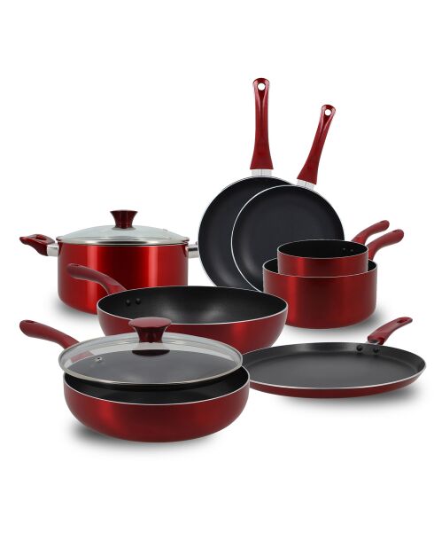 Batterie de cuisine Cerise induction - 8 pièces rouge