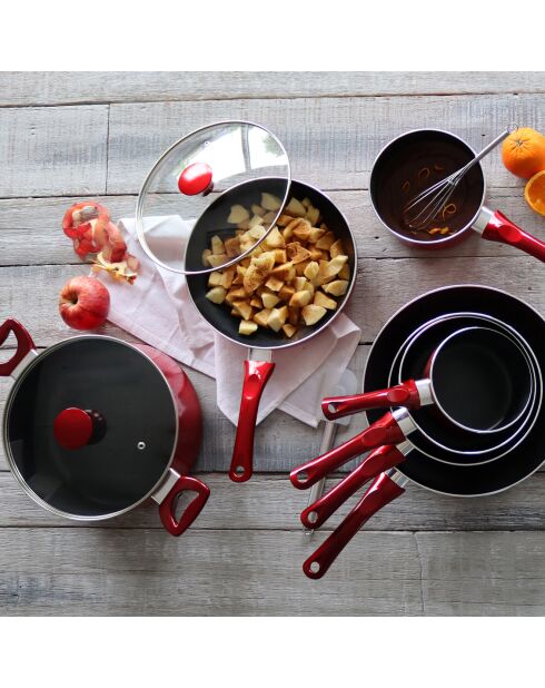 Batterie de cuisine Cerise induction - 8 pièces rouge