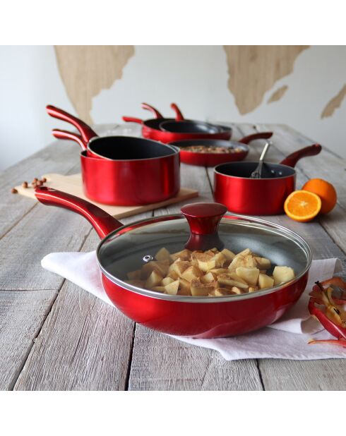 Batterie de cuisine Cerise induction - 8 pièces rouge