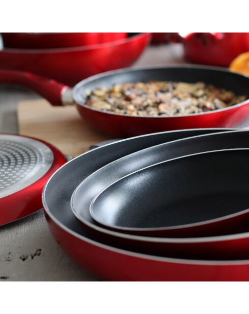 Batterie de cuisine Cerise induction - 8 pièces rouge