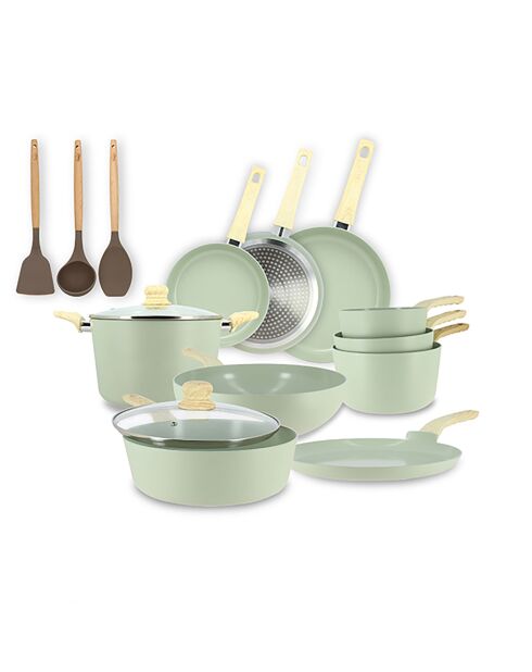 Batterie de cuisine Colorama induction - 13 pièces celadon