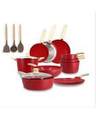 Utensilios de cocina de inducción Colorama, 13 piezas, color magenta