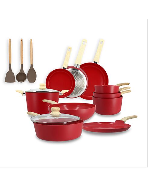 Batterie de cuisine Colorama induction - 13 pièces magenta