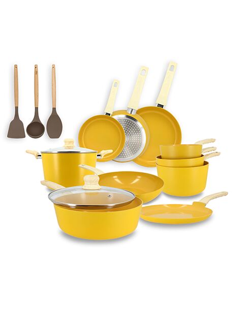 Batterie de cuisine Colorama induction - 13 pièces safran