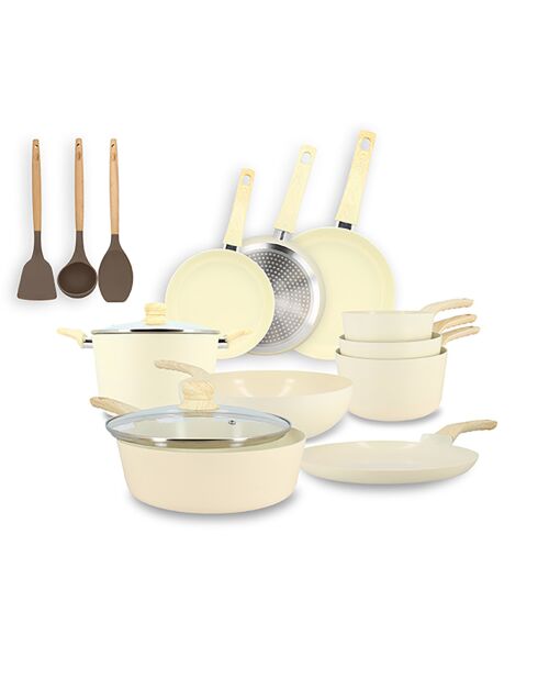 Batterie de cuisine Colorama induction - 13 pièces crème