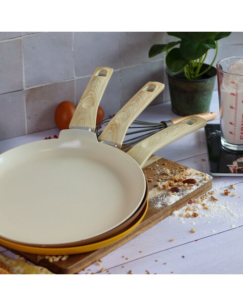Batterie de cuisine Colorama induction - 13 pièces crème