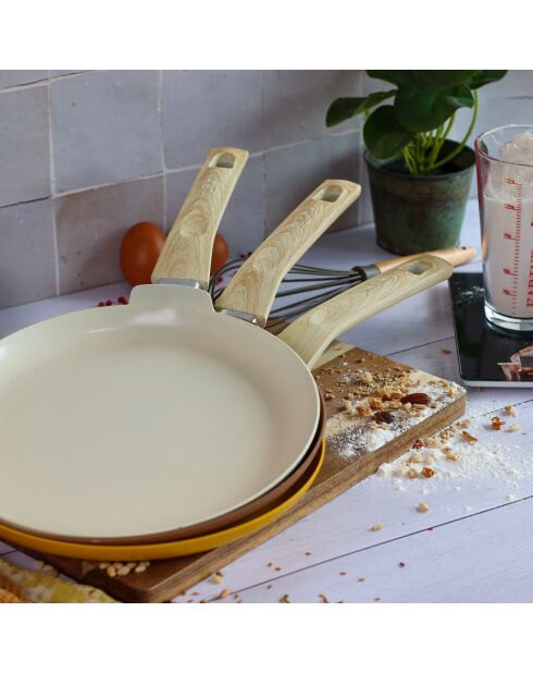 Batterie de cuisine Colorama induction - 13 pièces crème