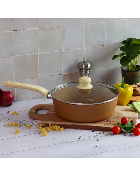 Batterie de cuisine Colorama induction - 13 pièces noisette