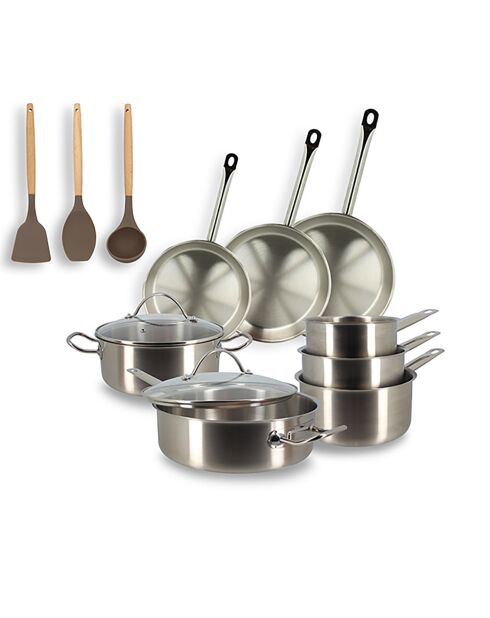 Batterie de cuisine Professionnel induction - 11 pièces gris