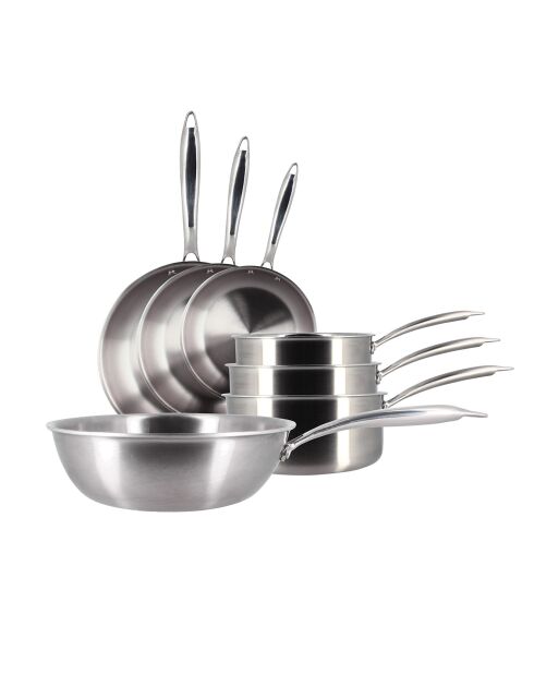 Batterie de cuisine Triply induction - 7 pièces gris
