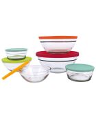 6 Saladiers en verre avec couvercle Cassis transparents