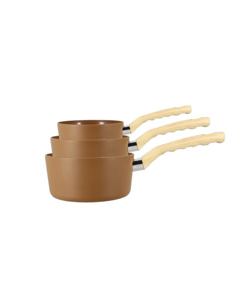 3 Casseroles Colorama induction noisette