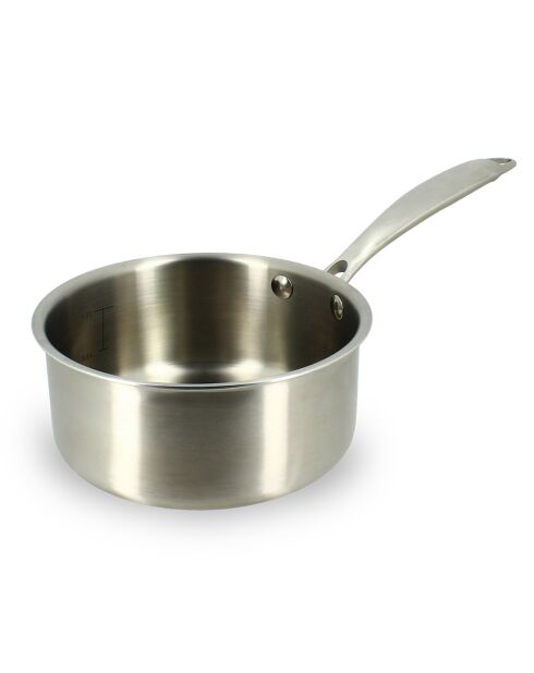 Casserole triply induction grise - 17.5x35x7.5 cm