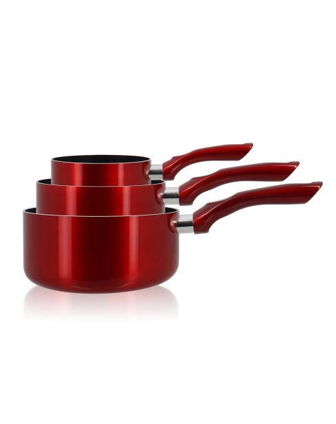 3 Casseroles Cerise induction rouges
