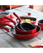 3 Casseroles Cerise induction rouges