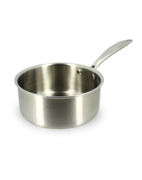Casserole triply induction grise - 19.5x37x8 cm
