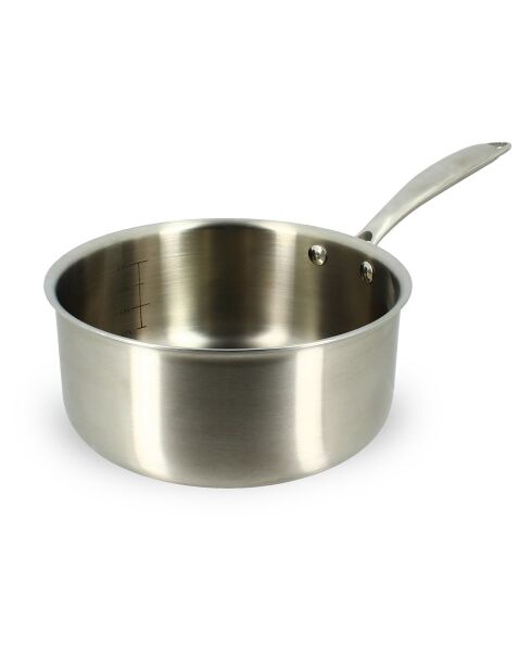 Casserole triply induction grise - 21.5x39x9 cm