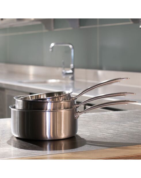 Casserole triply induction grise - 21.5x39x9 cm