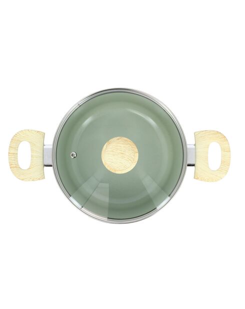 Colorama inductie celadon kookpot met deksel - 34,4x21x12,5 cm