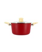 Colorama inductiekookpot met deksel magenta - 34,4x21x12,5 cm