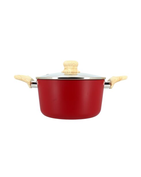 Colorama inductiekookpot met deksel magenta - 34,4x21x12,5 cm