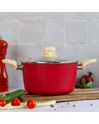 Colorama inductiekookpot met deksel magenta - 34,4x21x12,5 cm