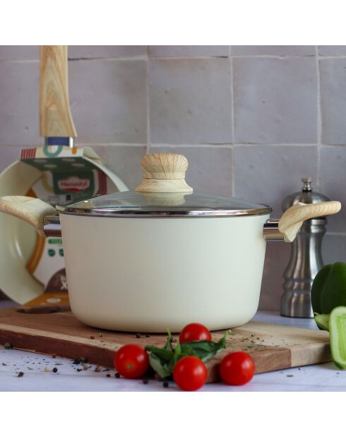 Colorama inductiecrème stoofpot met deksel - 34,4x21x12,5 cm
