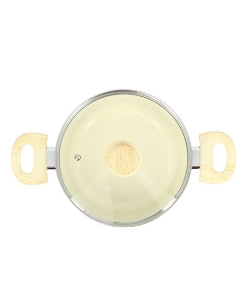 Colorama inductiecrème stoofpot met deksel - 34,4x21x12,5 cm
