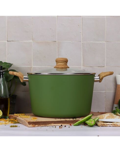 Colorama inductie olijfstoofpot met deksel - 34,4x21x12,5 cm