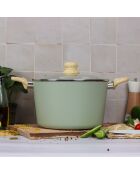 Colorama inductie celadon kookpot met deksel - 38,5x24x15 cm