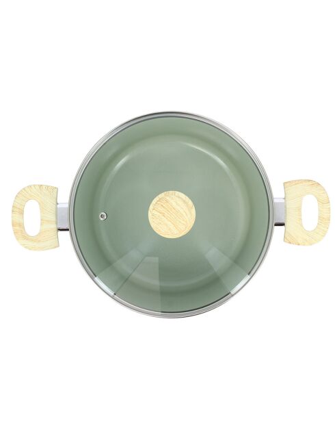 Colorama inductie celadon kookpot met deksel - 38,5x24x15 cm