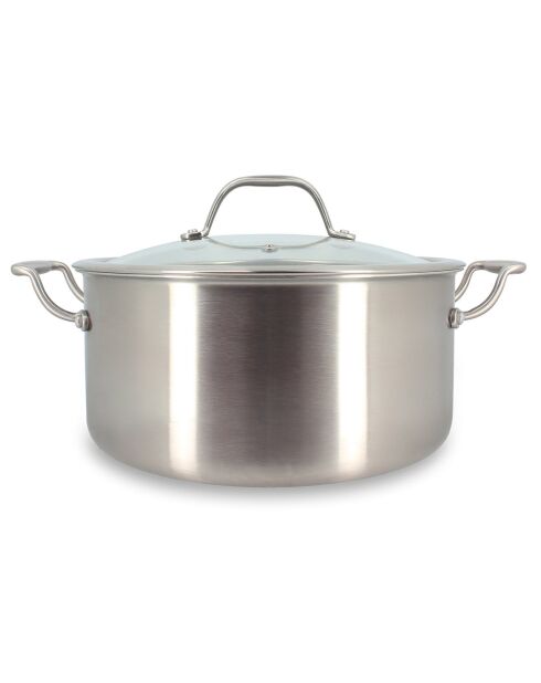 Triple kookpot met grijs inductiedeksel - 34x26,5x12 cm